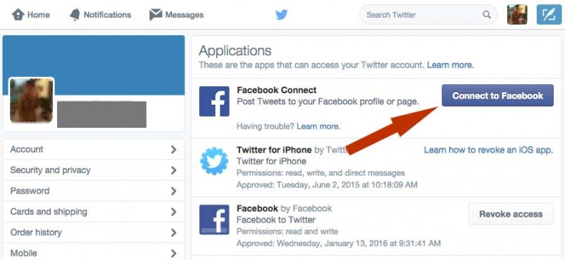 connect Twitter with Facebook step 3