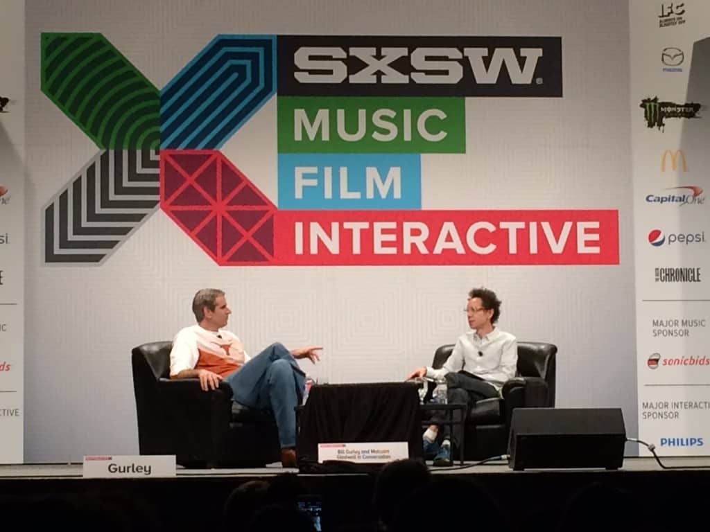 Bill Gurley and Malcolm Gladwell met at SXSW Interactive stage to recreate one of their iconic conversations. We were there!