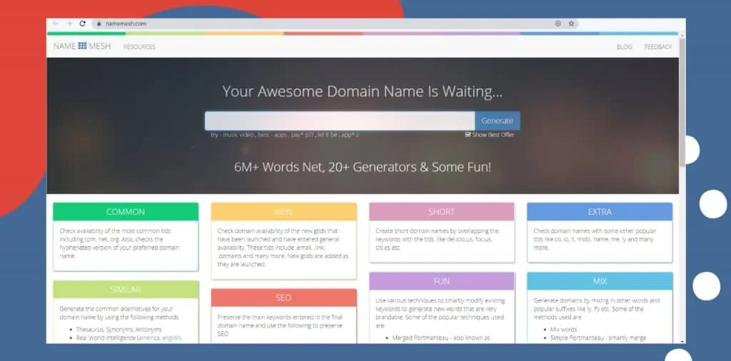 namemesh domain name generator