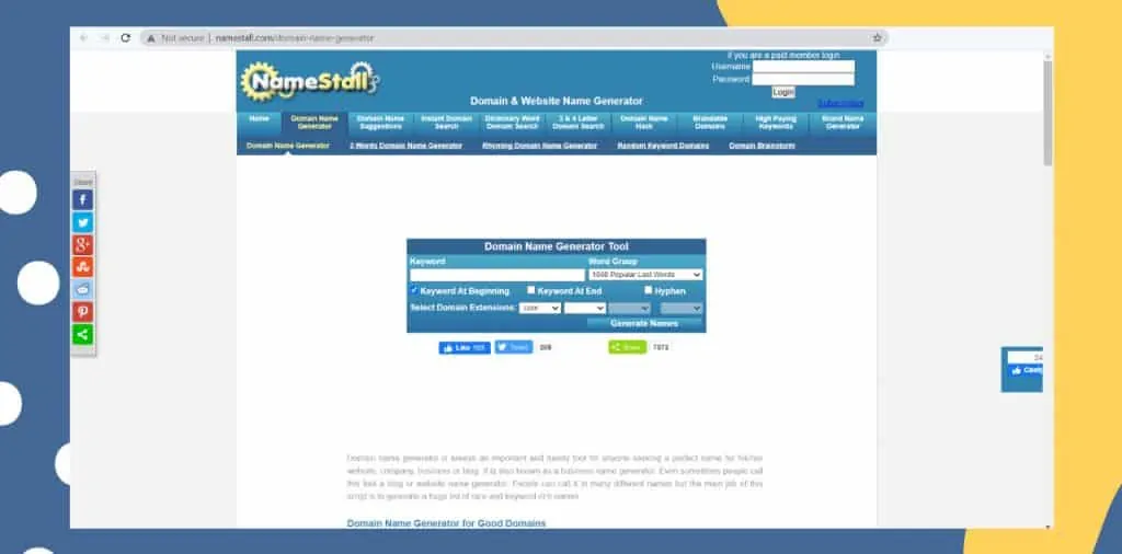 namestall domain name search