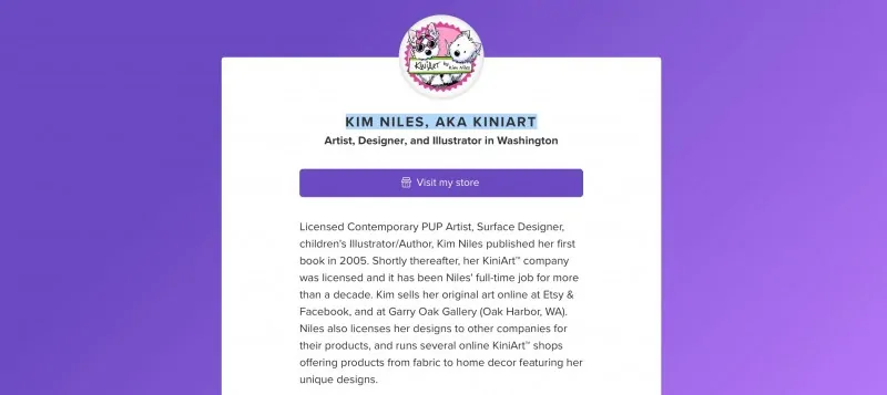 KIM NILES, AKA KINIART about.me