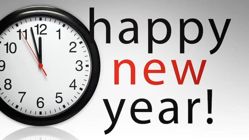 happy new year clock