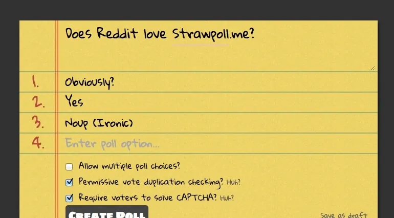 Poll on StrawPoll.Me